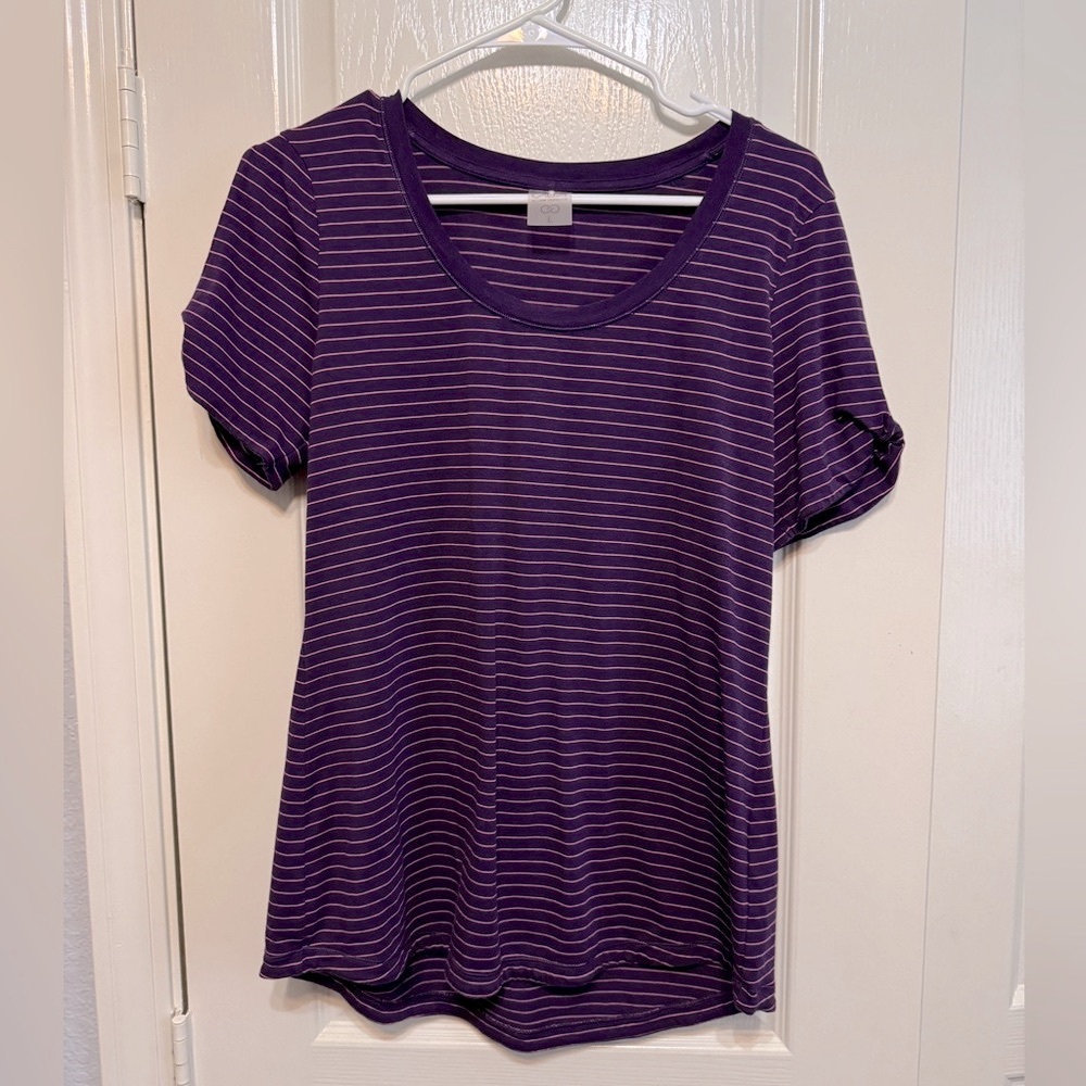 Calia striped open sleeve top